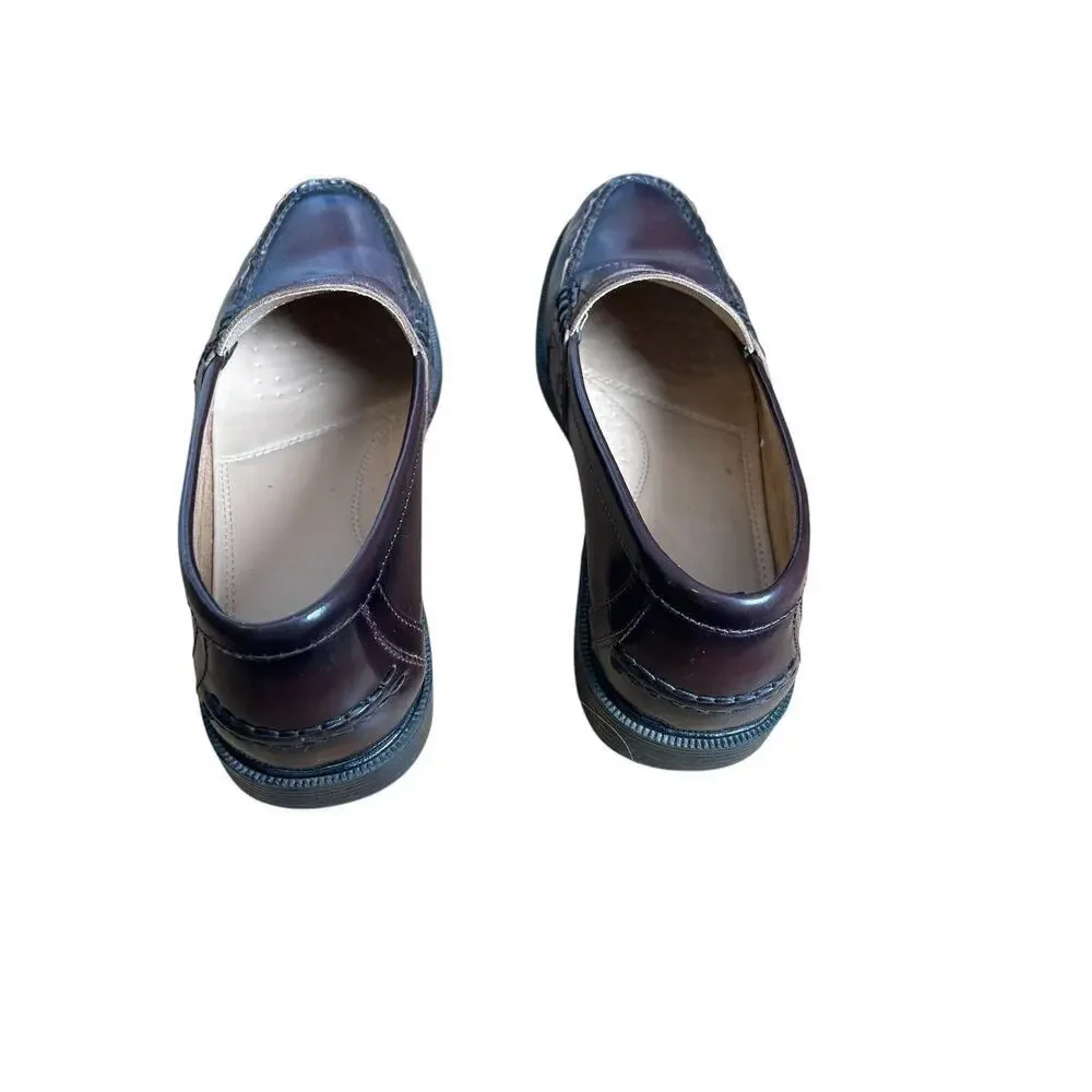 Nunn Bush Penny Loafers Mens Size 12M Burgundy Brown Comfort Gel Heel Shoes 12